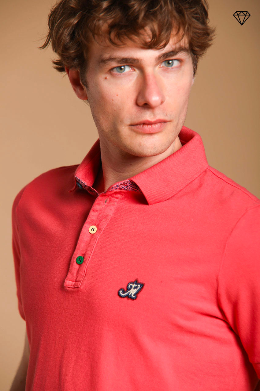 Leopardi Herren-Polo aus Piqué mit sartorialen Details ①
