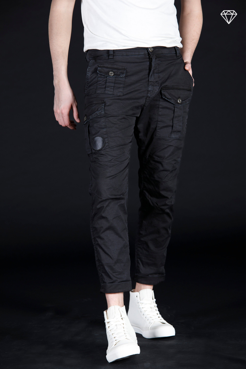 George Coolpocket Herren Cargo Hose aus leichtem Pima-Baumwoll-Stretch logo edition Carrot Fit ①