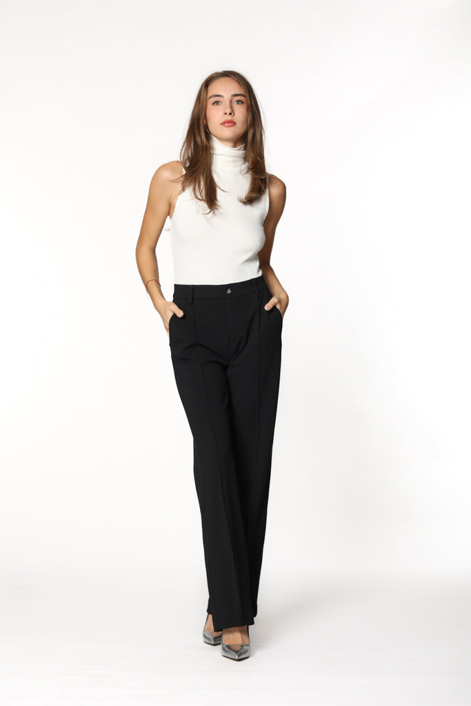 Bild 3 der Damen- Chino Hose aus Jersey Schwarz Modell New York Straight von Mason’s