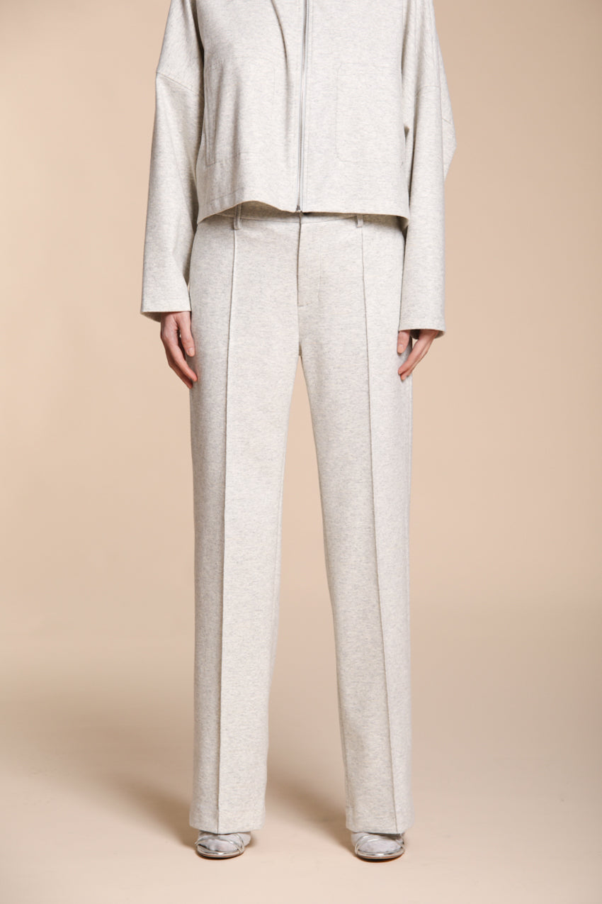 Foto 1 New York Straight pantalone chino donna in jersey flanella straight fit