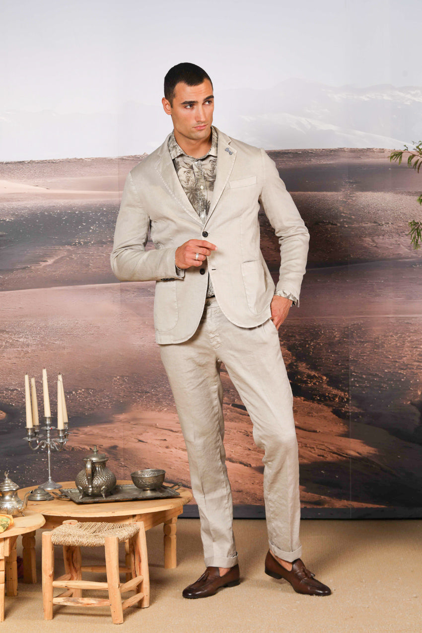 Da Vinci Summer Blazer Herren aus Leinen-Baumwoll-Twill