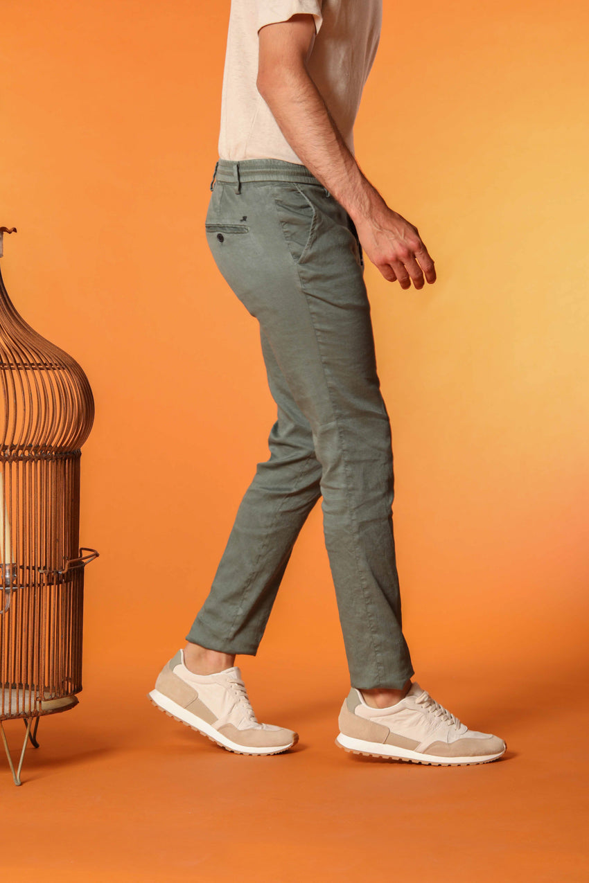 Milano Jogger Herren Hose aus Leinen-Baumwoll-Twill Extra Slim Fit