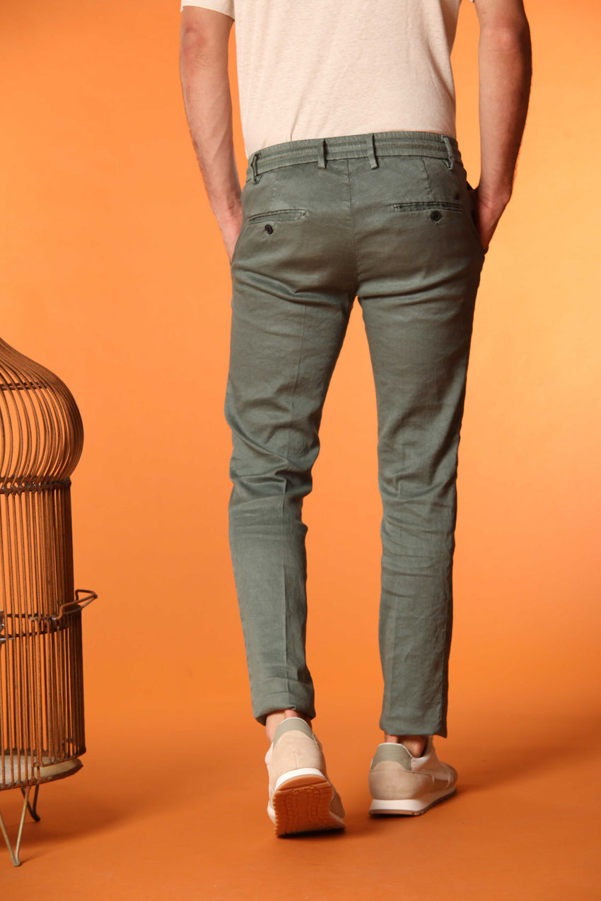 Milano Jogger Herren Hose aus Leinen-Baumwoll-Twill Extra Slim Fit