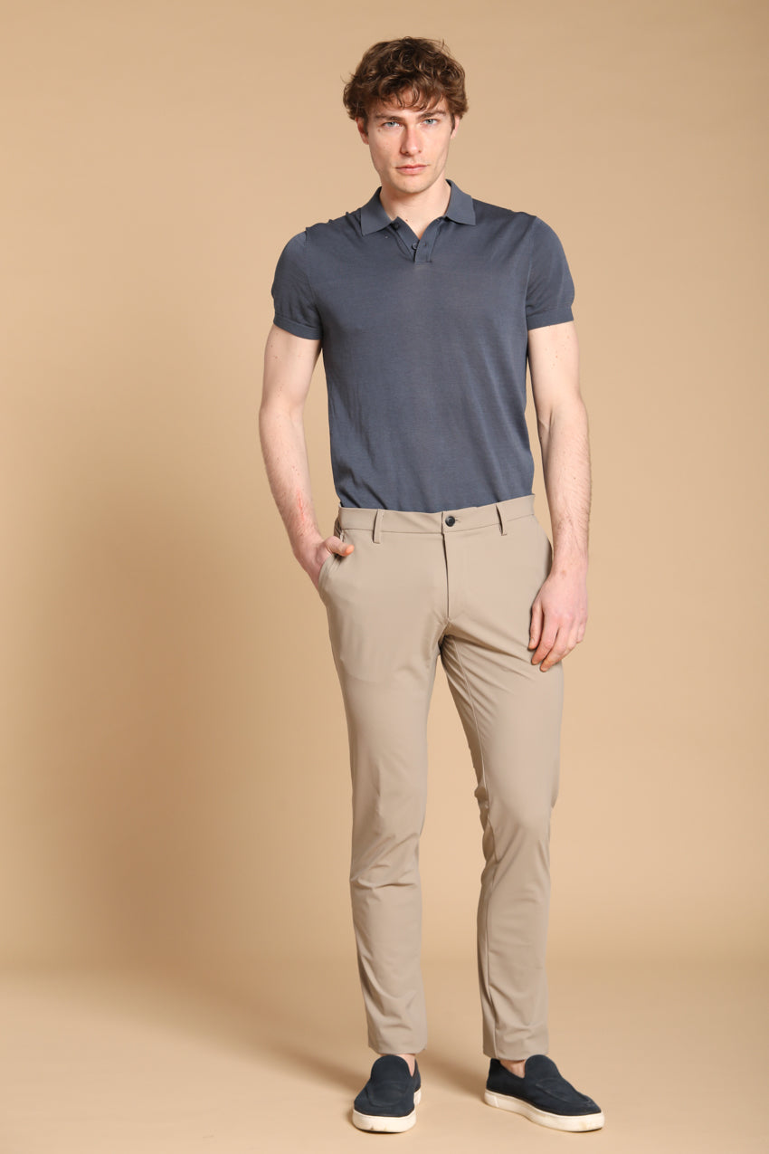 Milano Dynamic Herren Chino Jogger Hose aus supertechnischem Jersey Extra Slim Fit