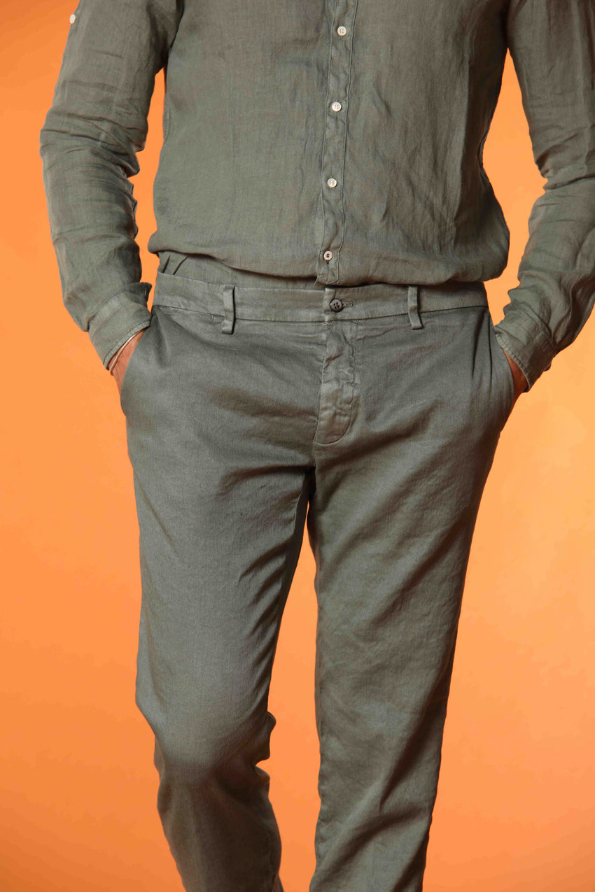 New York Herren Chino Hose aus Leinen und Baumwoll-Twill Regular Fit