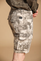 Chile Herren-Cargo-Bermuda aus Baumwoll-Herringbone mit Blumenmuster Slim Fit