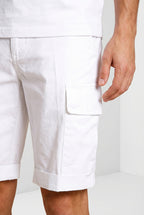 Chile bermuda cargo uomo in raso stretch slim fit ①