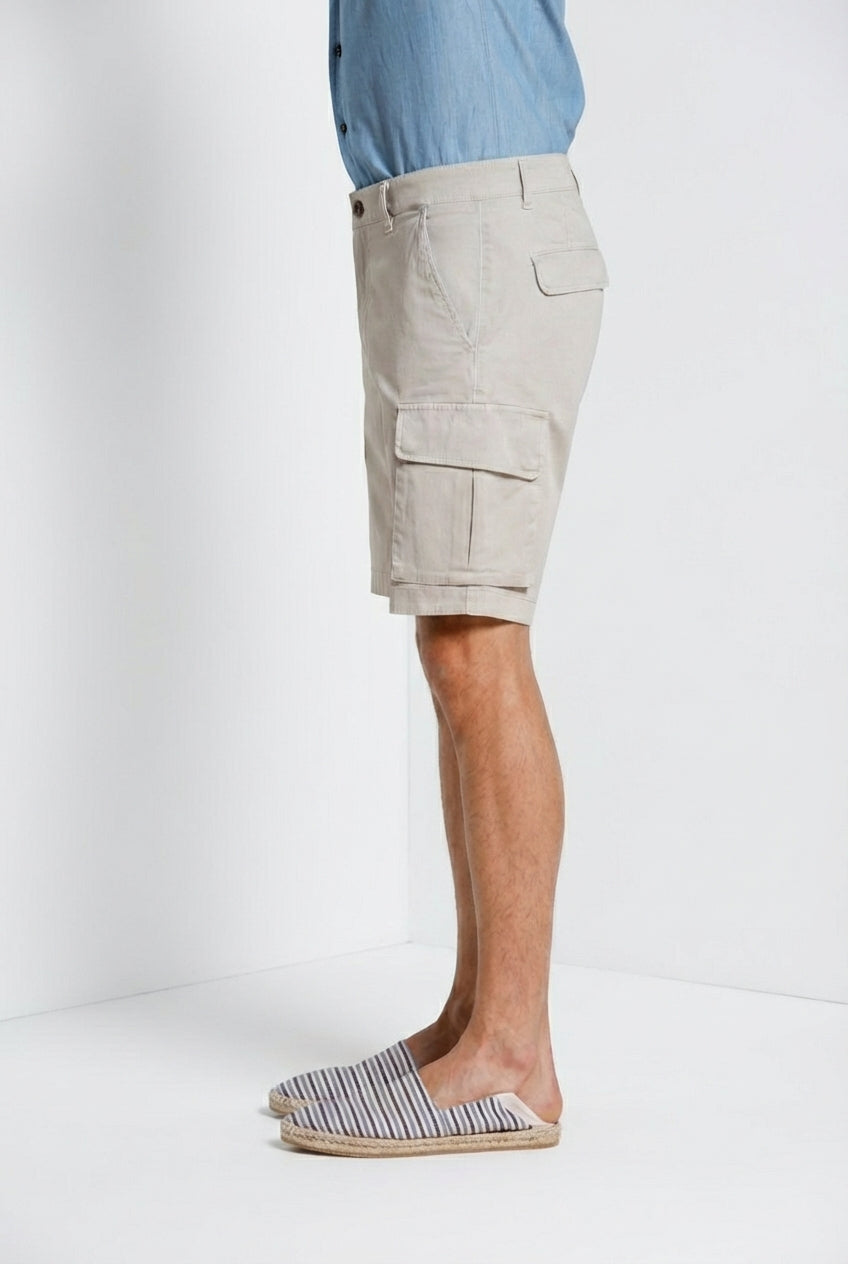 Chile bermuda cargo uomo in raso stretch slim fit ①