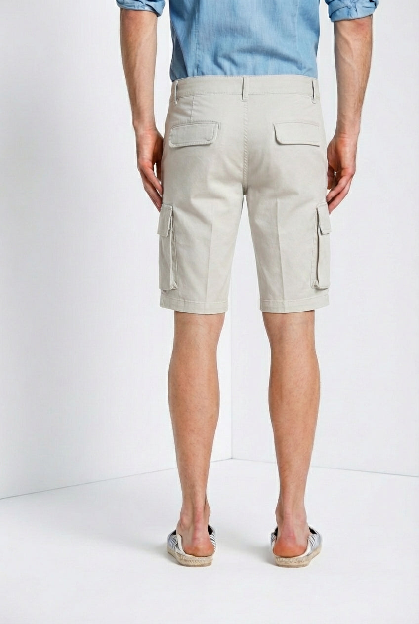 Chile bermuda cargo uomo in raso stretch slim fit ①