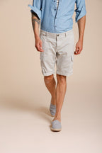 Chile bermuda cargo uomo in raso stretch slim fit ①