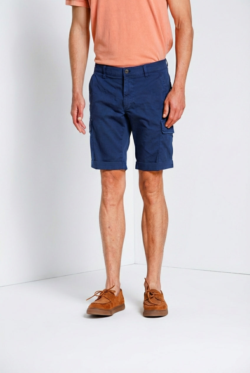 Chile bermuda cargo uomo in raso stretch slim fit ①