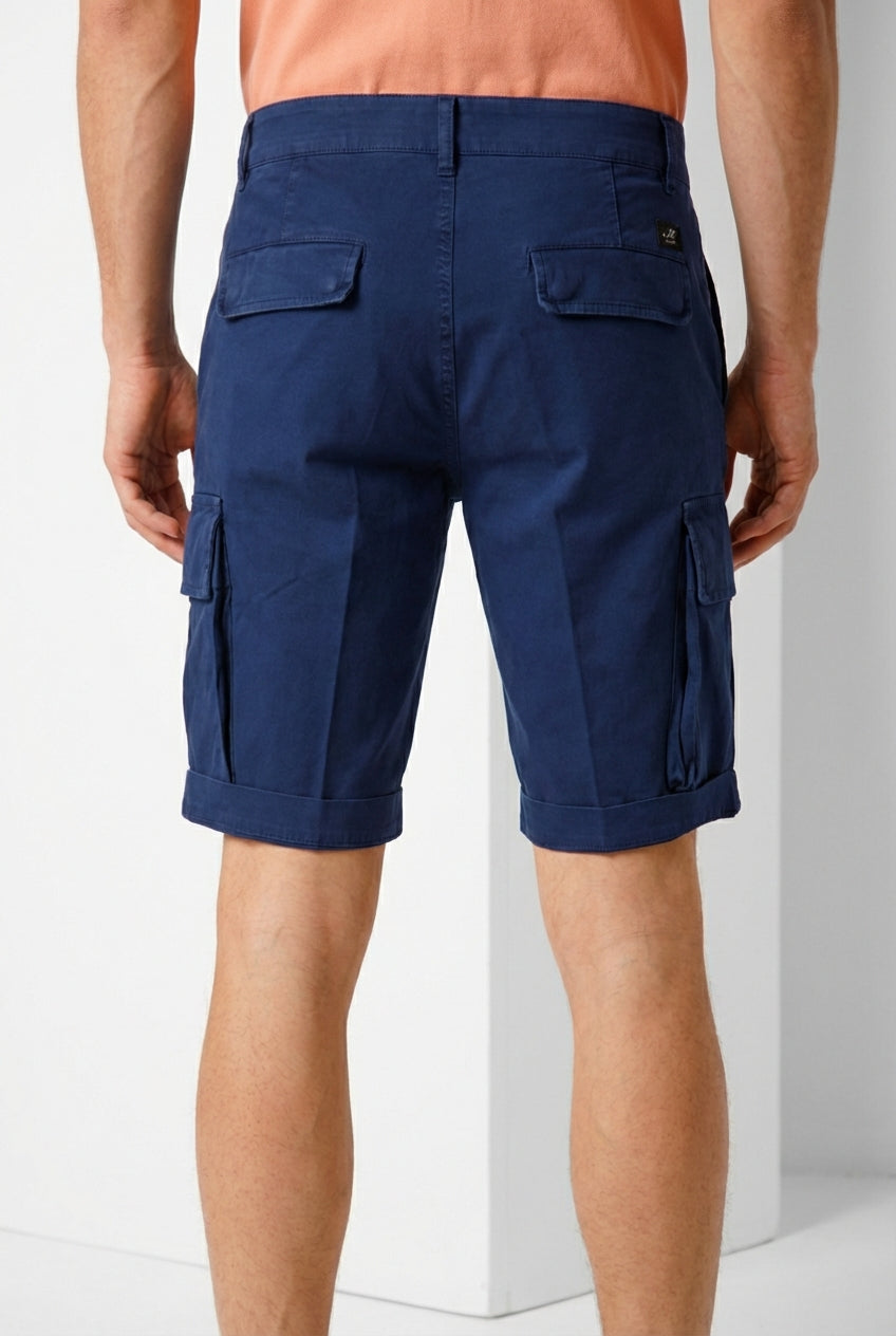 Chile bermuda cargo uomo in raso stretch slim fit ①