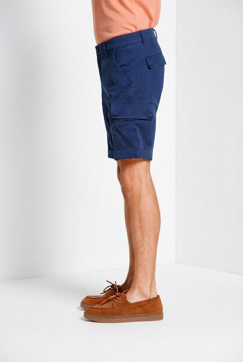 Chile bermuda cargo uomo in raso stretch slim fit ①