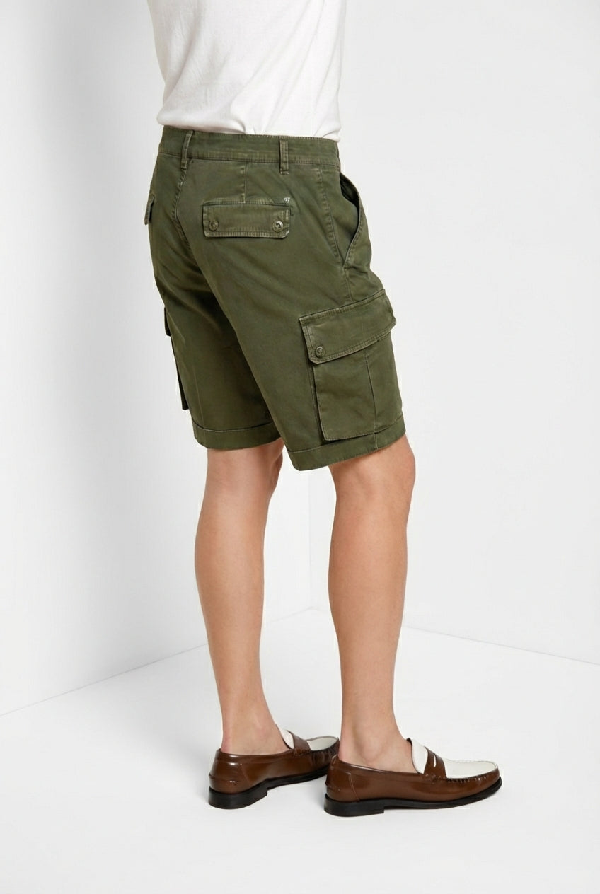 Chile bermuda cargo uomo in raso stretch slim fit ①