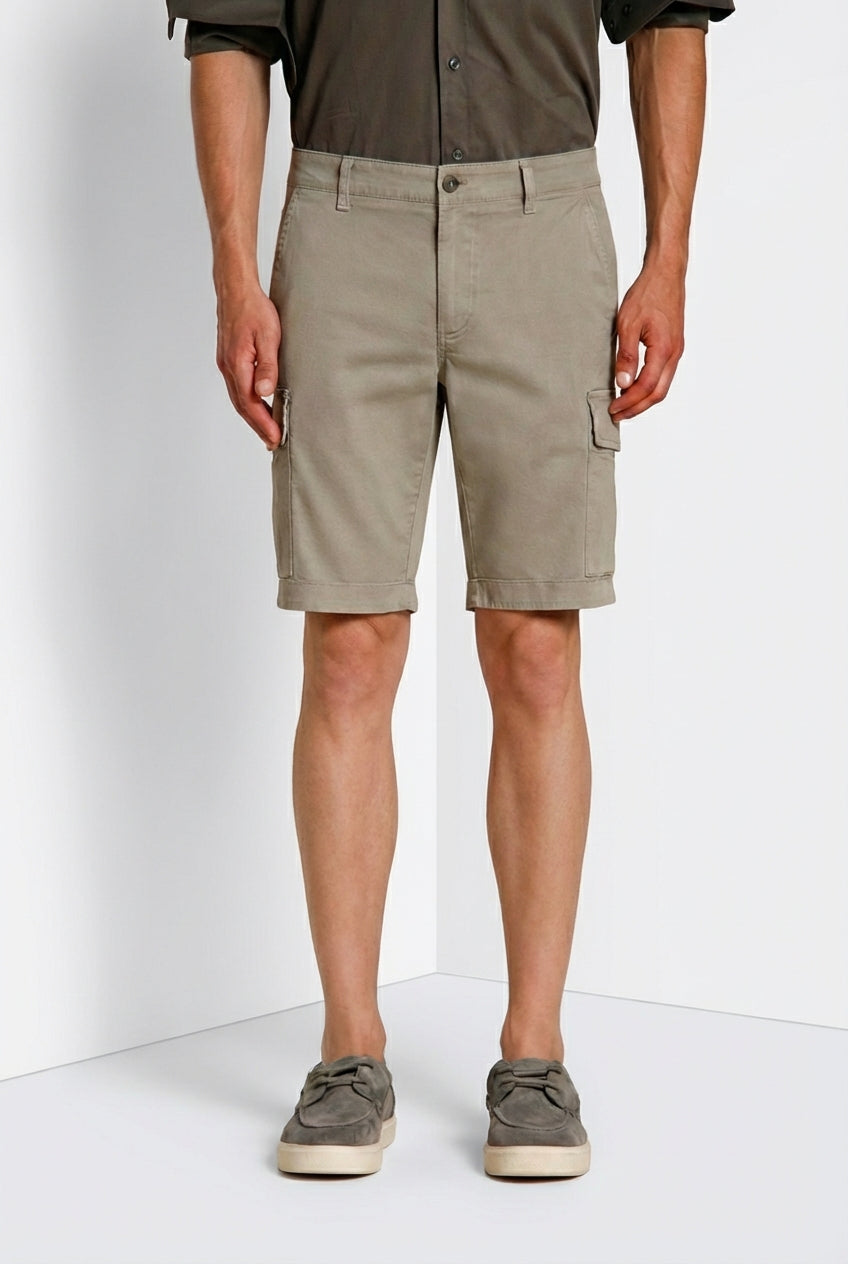 Chile bermuda cargo uomo in raso stretch slim fit ①