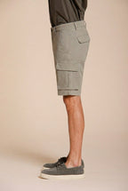 Chile bermuda cargo uomo in raso stretch slim fit ①