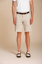 Chile bermuda cargo uomo in raso stretch slim fit ①