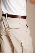 Chile bermuda cargo uomo in raso stretch slim fit ①