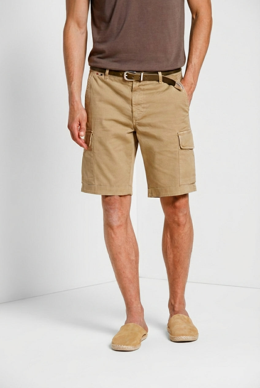 Chile bermuda cargo uomo in raso stretch slim fit ①