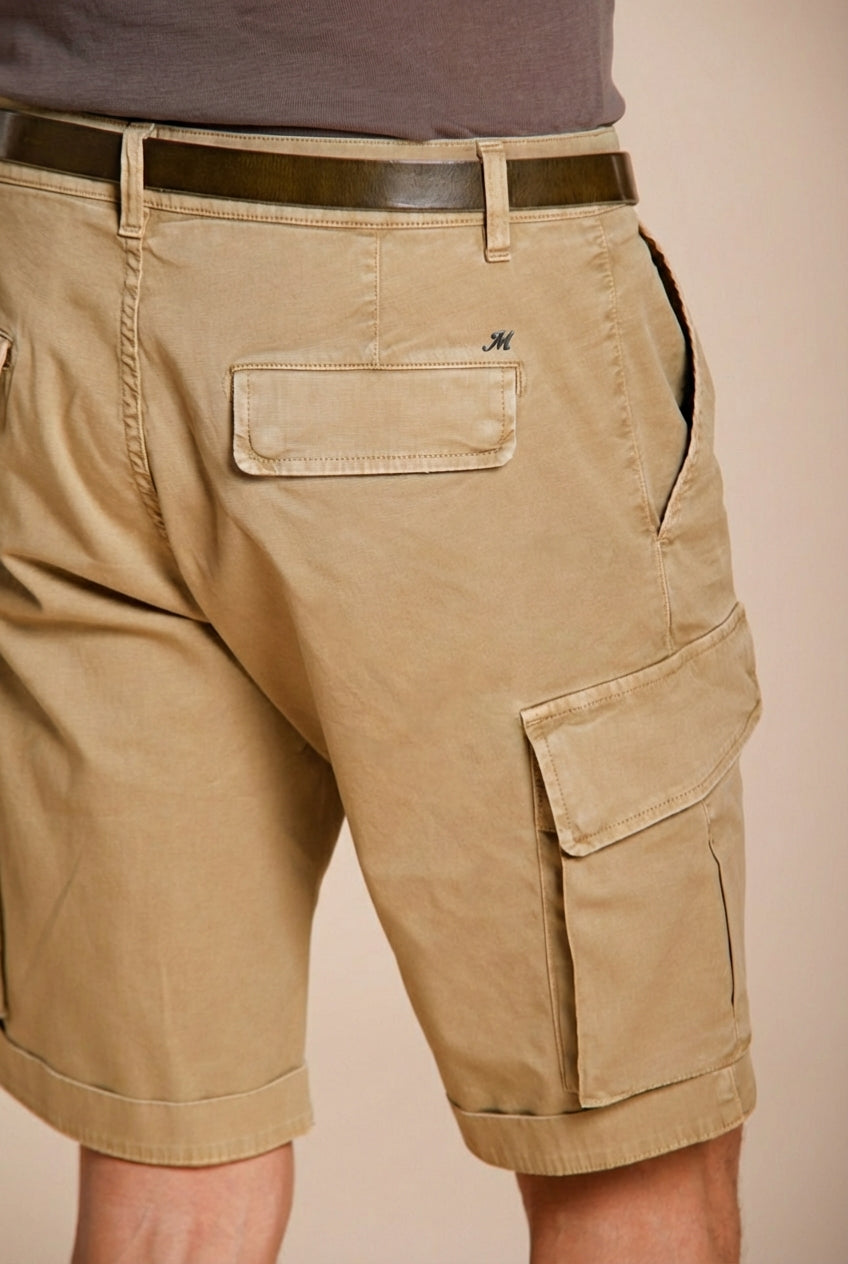 Chile bermuda cargo uomo in raso stretch slim fit ①