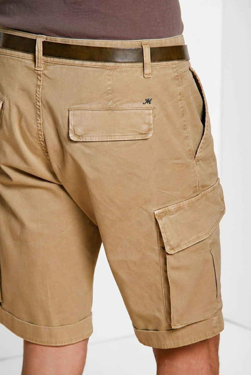 Chile bermuda cargo uomo in raso stretch slim fit ①