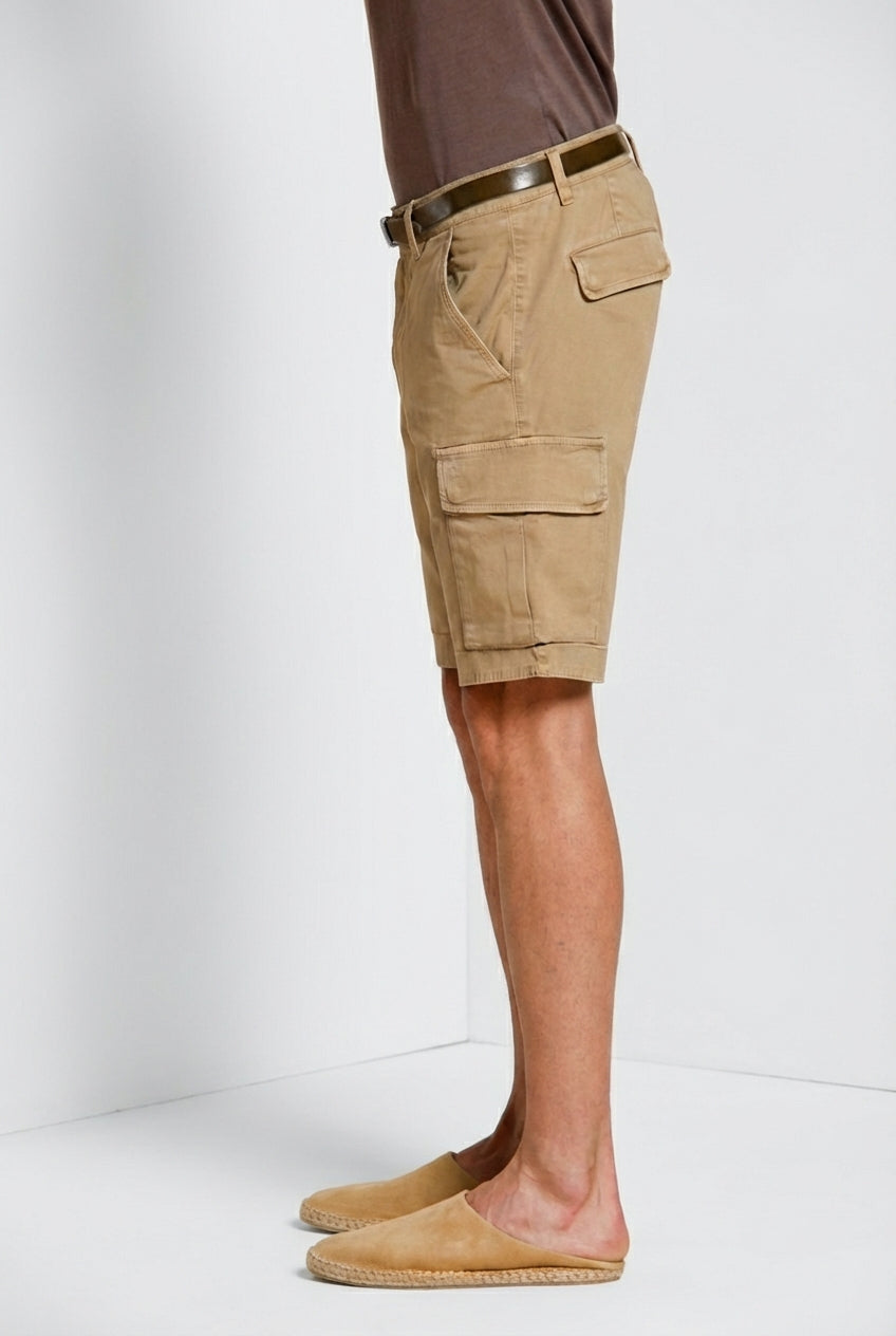 Chile bermuda cargo uomo in raso stretch slim fit ①