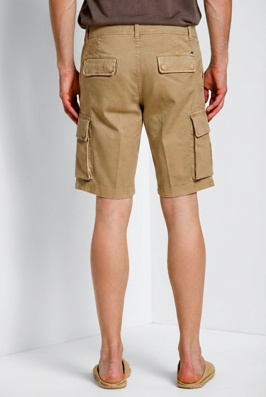 Chile bermuda cargo uomo in raso stretch slim fit ①