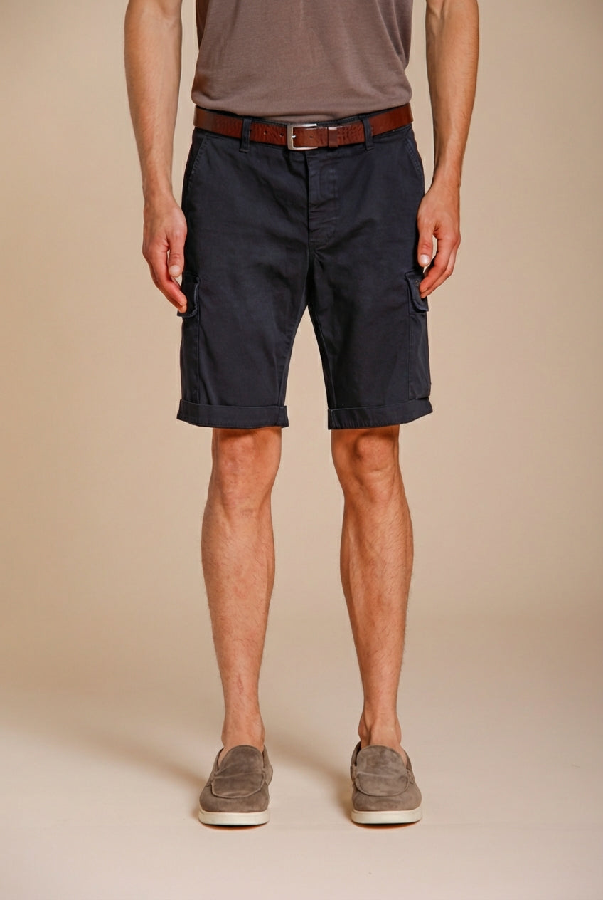 Chile bermuda cargo uomo in raso stretch slim fit ①