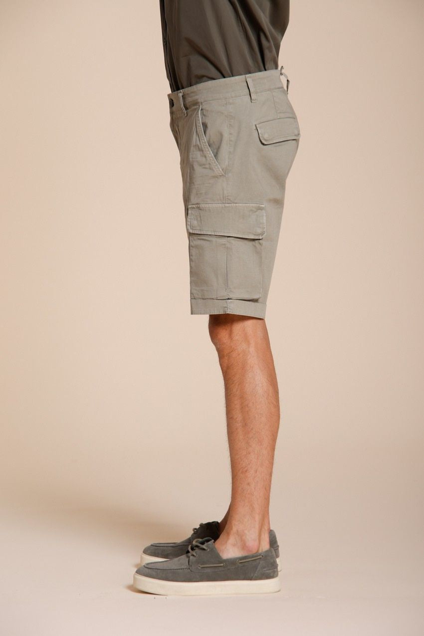 Chile bermuda cargo uomo in raso stretch slim fit ①