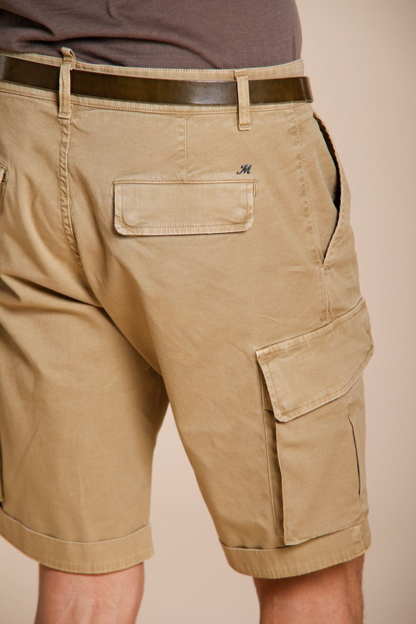 Chile bermuda cargo uomo in raso stretch slim fit ①