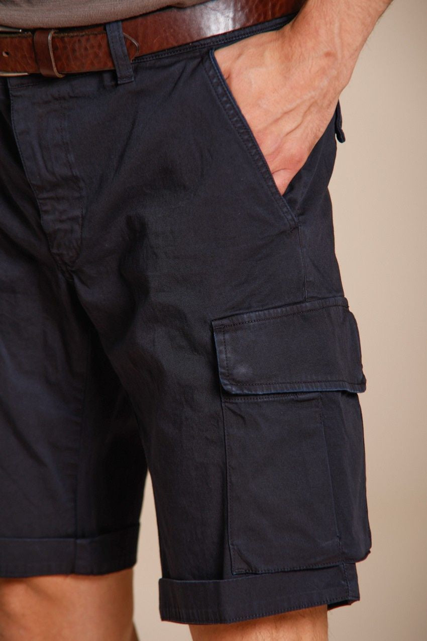 Chile bermuda cargo uomo in raso stretch slim fit ①