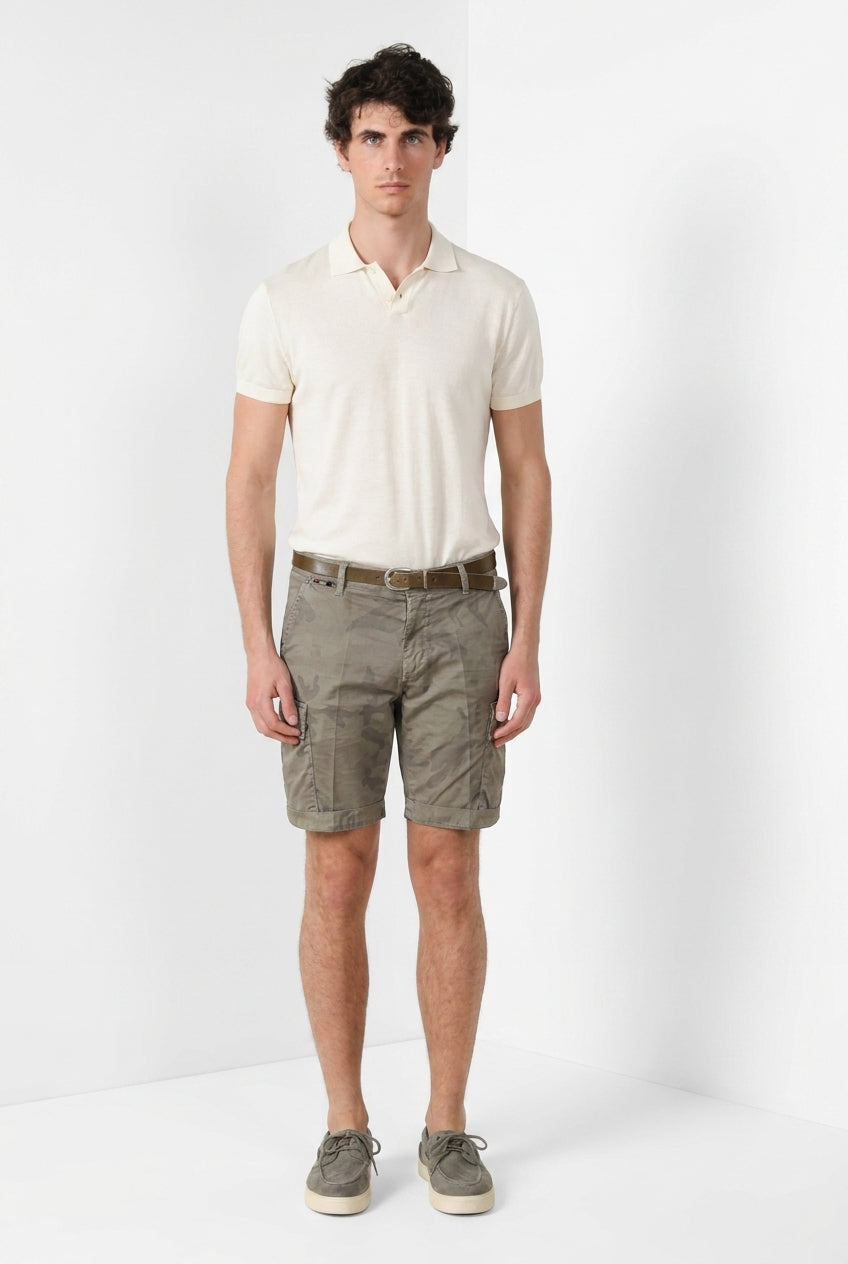 Chile Bermuda Cargo Herren aus Twill Camouflage-Druck slim fit ①