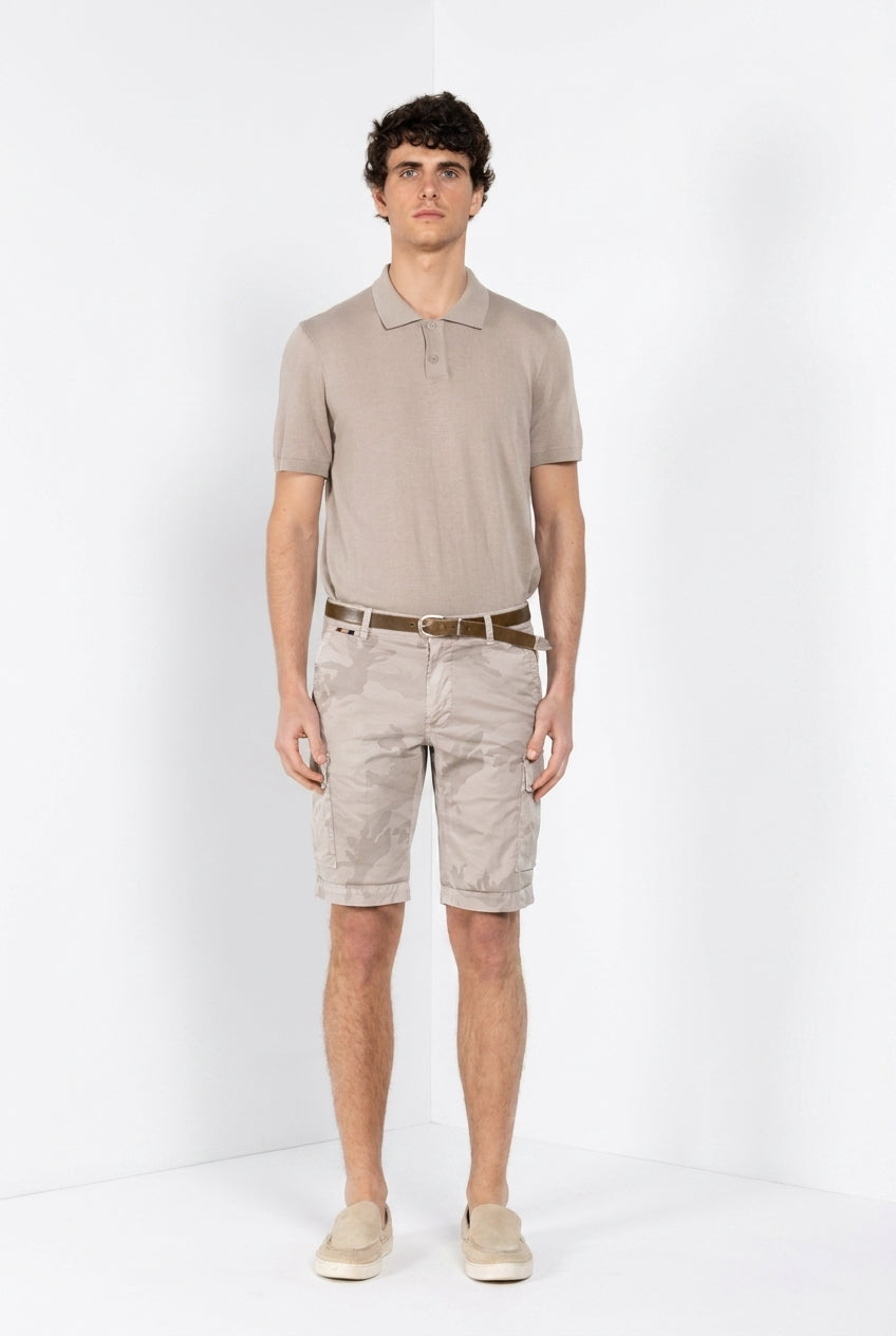 Chile Bermuda Cargo Herren aus Twill Camouflage-Druck slim fit ①