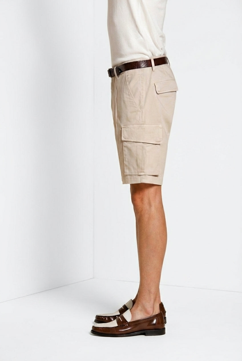 Chile bermuda cargo uomo in raso stretch slim fit ①