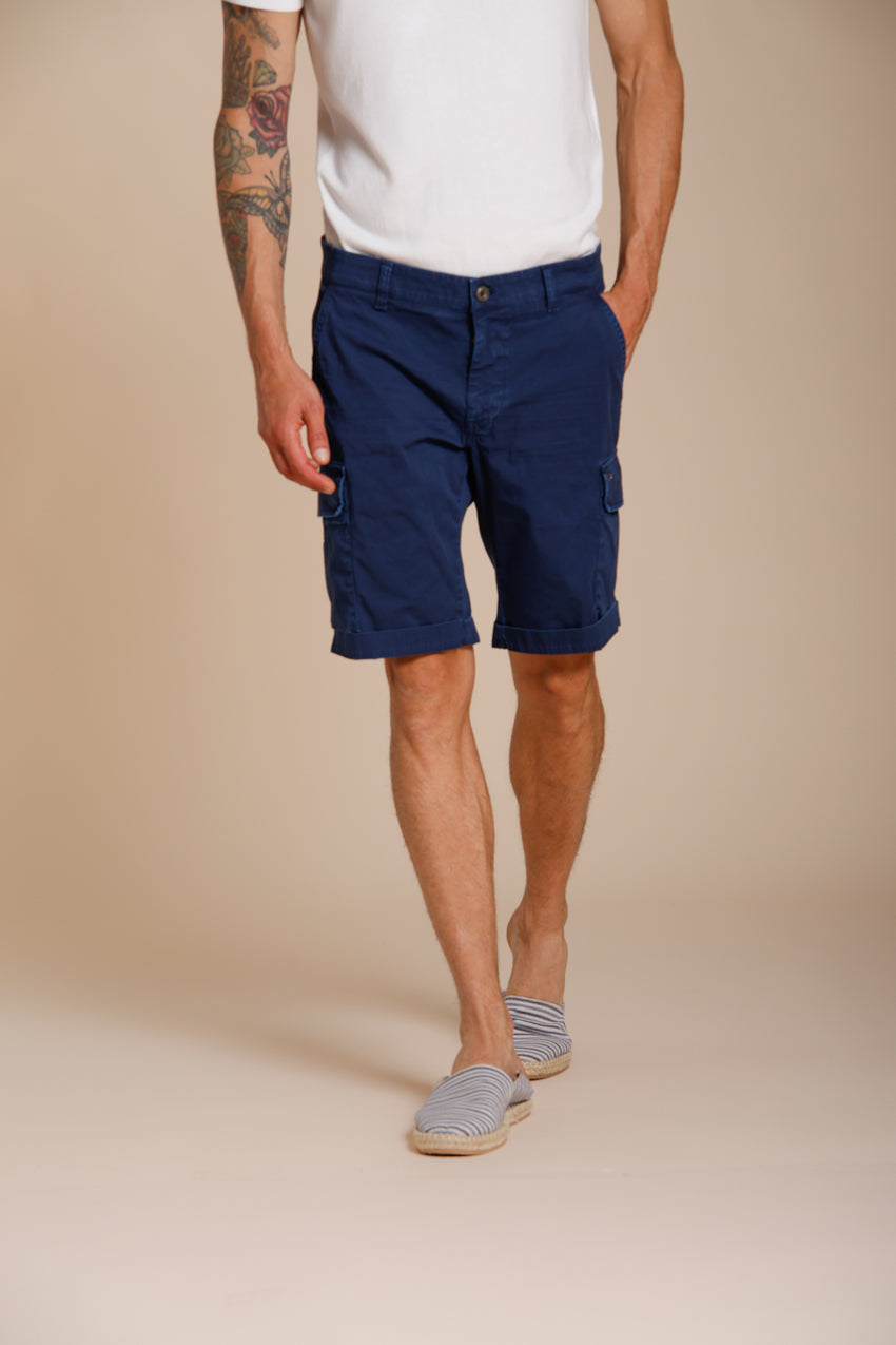 Chile bermuda cargo uomo in raso stretch slim fit  ①