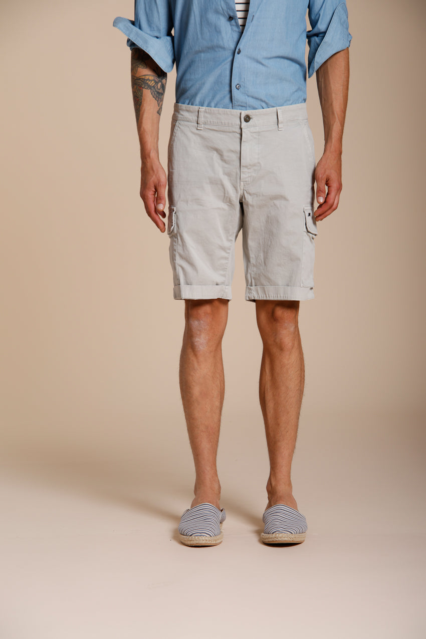 Chile bermuda cargo uomo in raso stretch slim fit ①