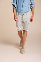 Chile bermuda cargo uomo in raso stretch slim fit ①