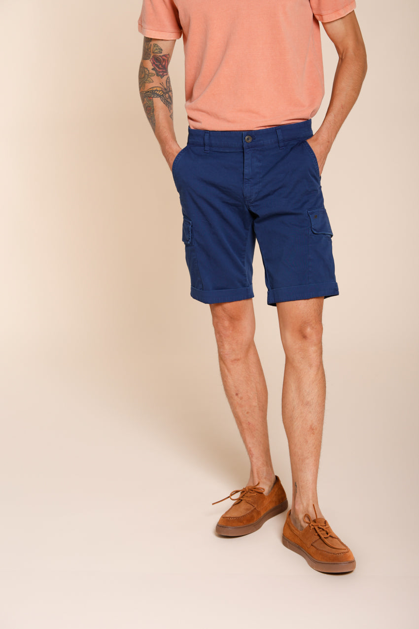 Chile bermuda cargo uomo in raso stretch slim fit ①