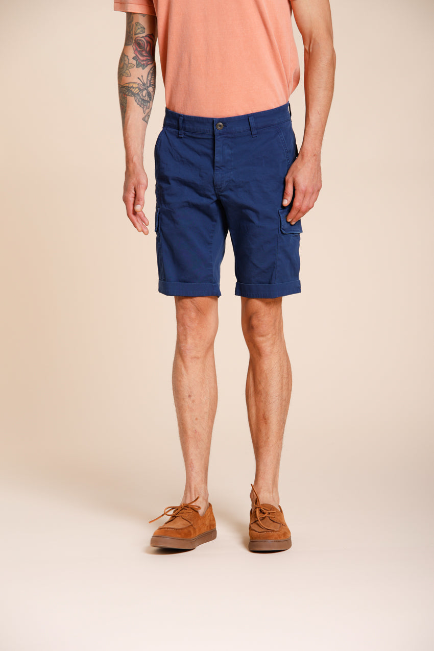 Chile bermuda cargo uomo in raso stretch slim fit ①