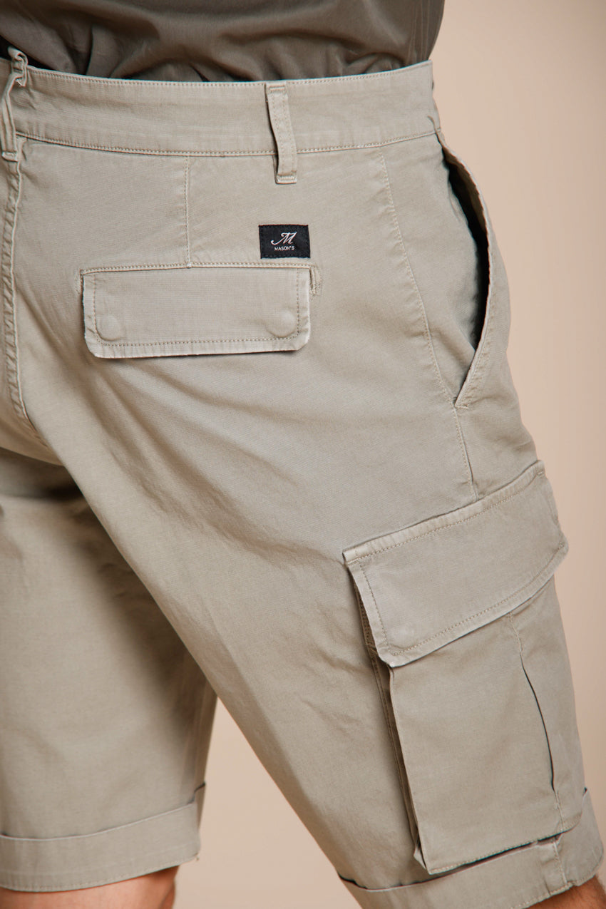 Chile bermuda cargo uomo in raso stretch slim fit ①