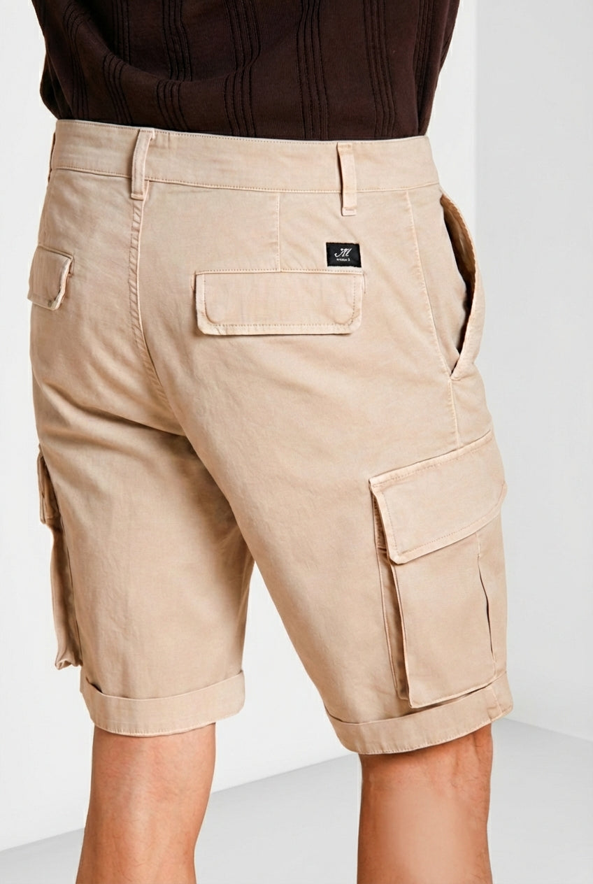 Chile bermuda cargo uomo in raso stretch slim fit ①