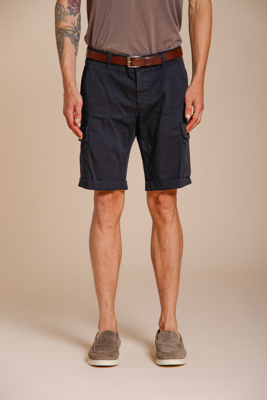 Chile bermuda cargo uomo in raso stretch slim fit ①