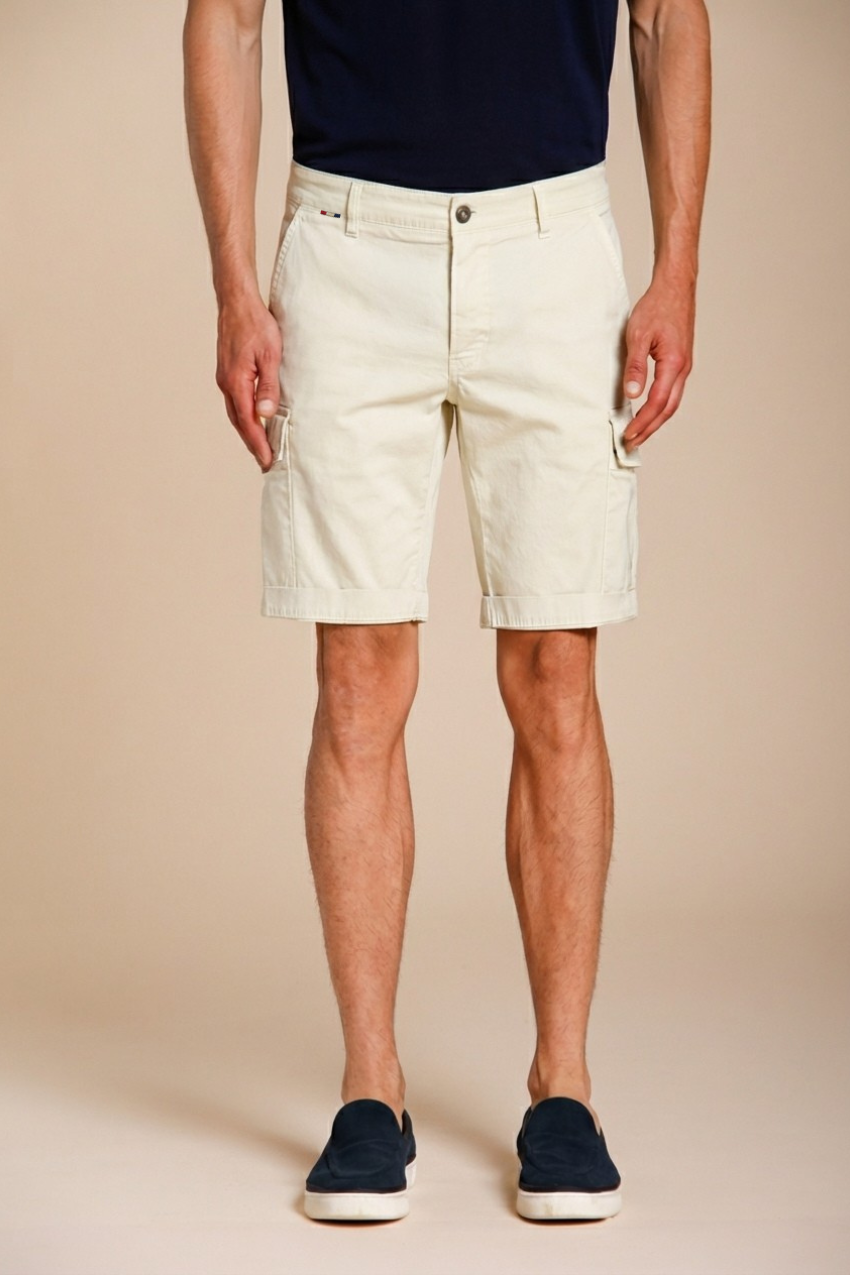 Chile bermuda cargo uomo in raso stretch slim fit ①