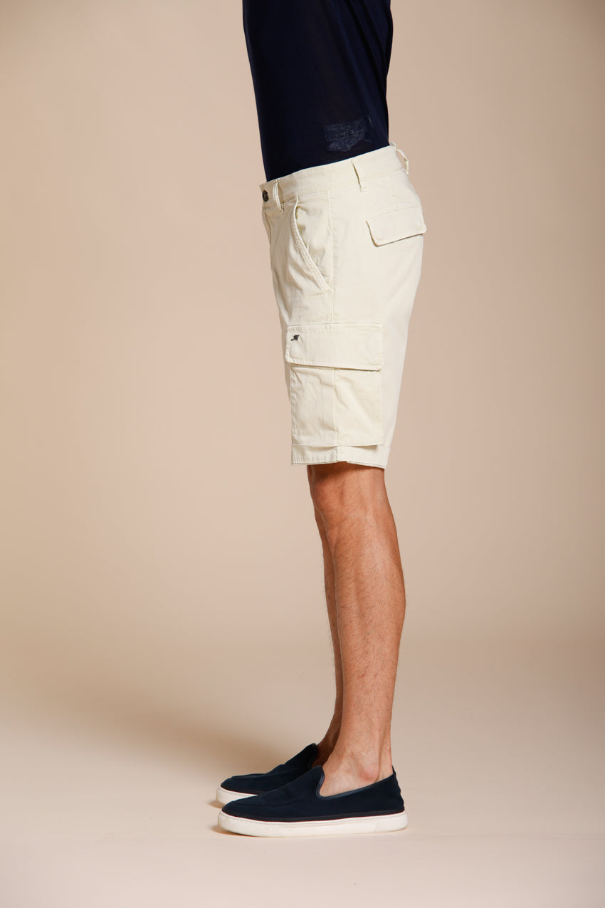 Chile bermuda cargo uomo in raso stretch slim fit ①