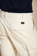 Chile bermuda cargo uomo in raso stretch slim fit ①