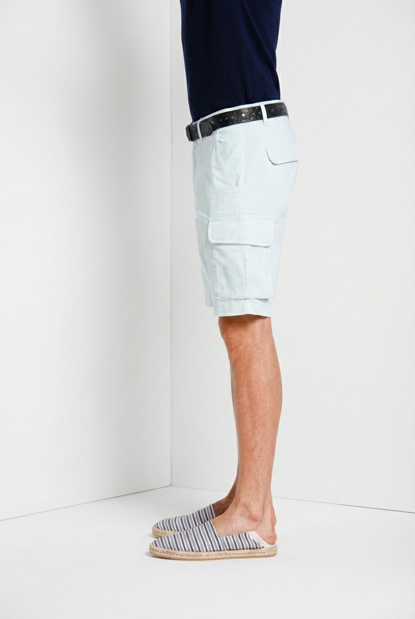 Chile bermuda cargo uomo in raso stretch slim fit ①