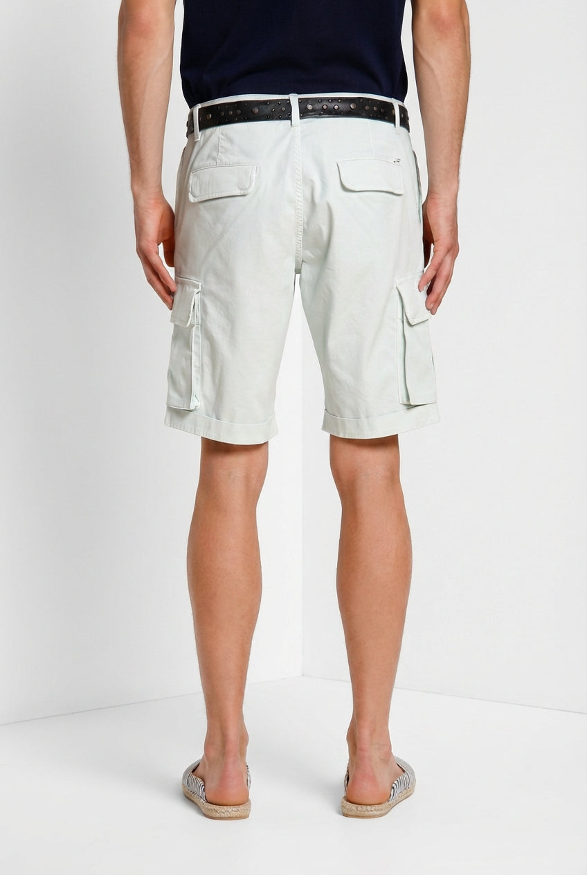 Chile bermuda cargo uomo in raso stretch slim fit ①