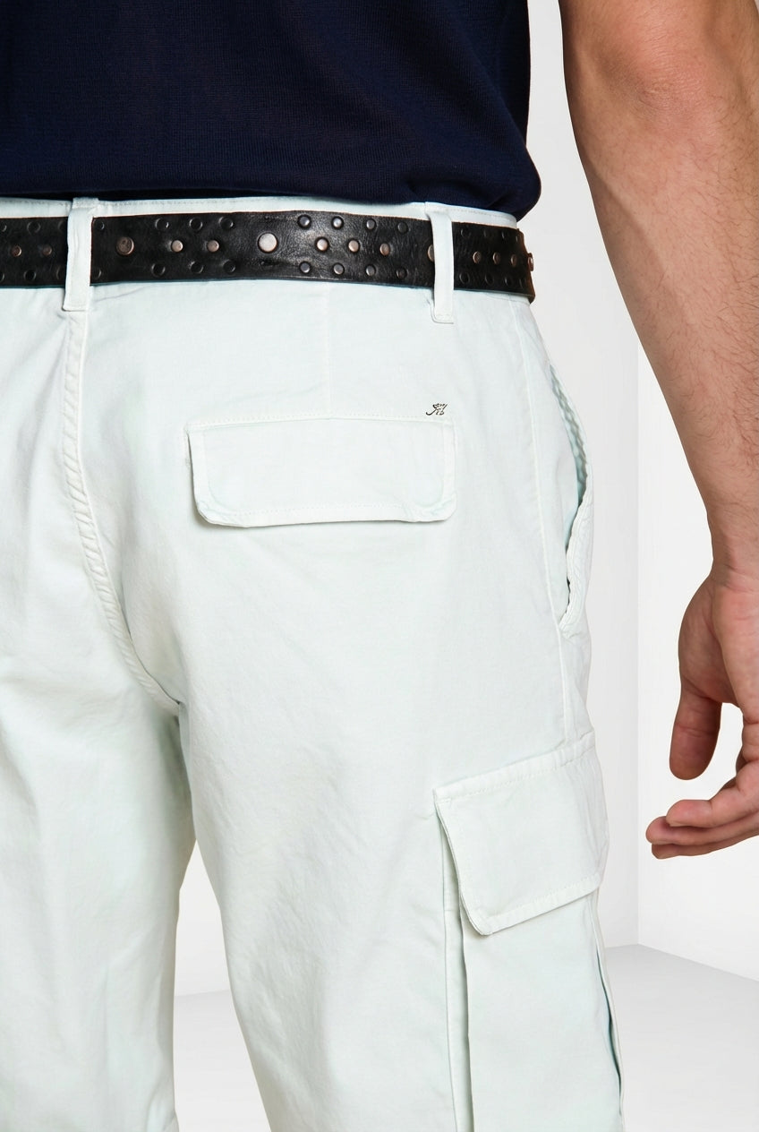 Chile bermuda cargo uomo in raso stretch slim fit ①