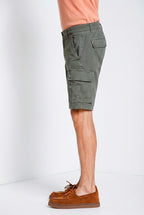 Chile bermuda cargo uomo in raso stretch slim fit ①