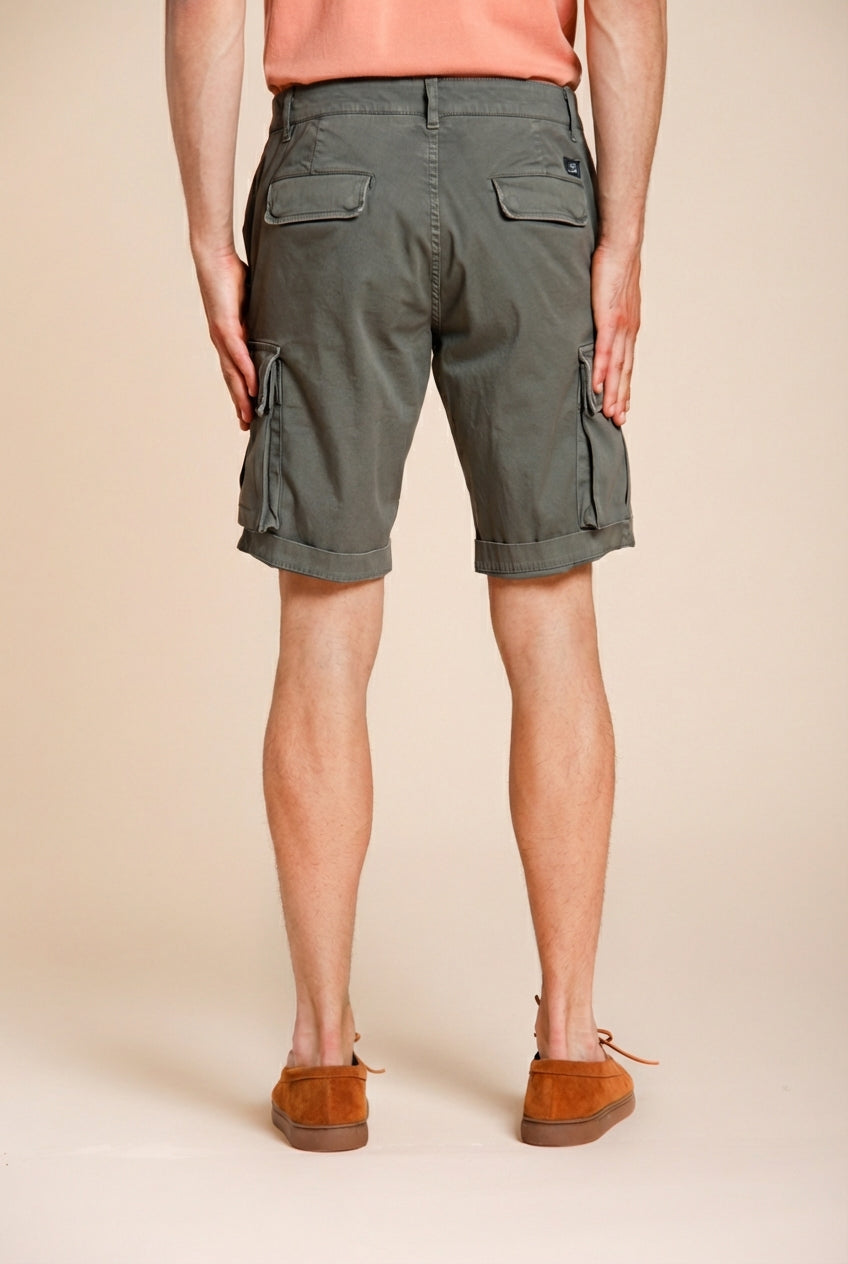 Chile bermuda cargo uomo in raso stretch slim fit ①